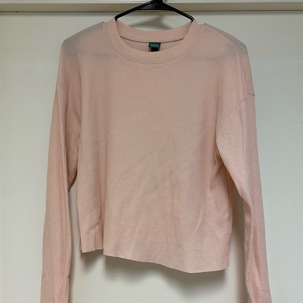 Pink Long Sleeved Crop Top